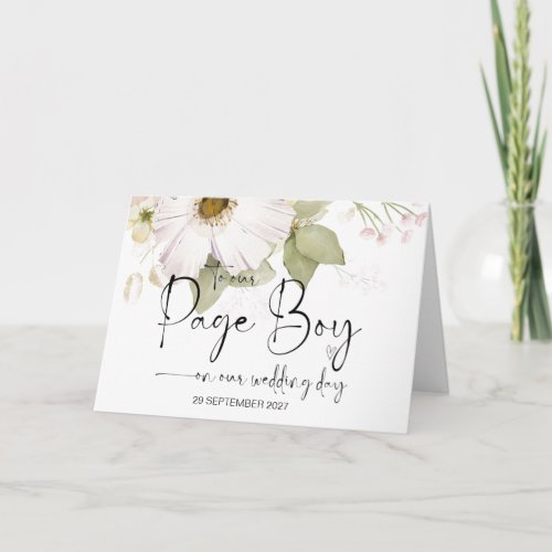 To Our Page Boy on Wedding Day Thank You Bride  Card