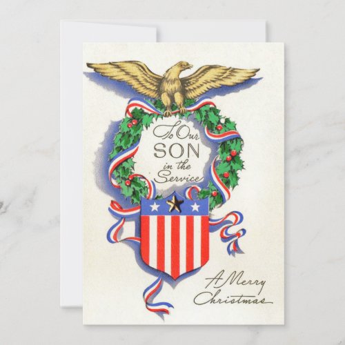 To Our Son In Service Christmas Holiday Card