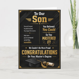 To Our Son Master's Degree Graduation Card