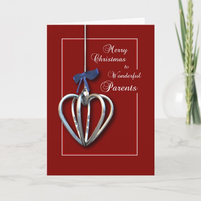 To Parents, Red Christmas Card (Front)