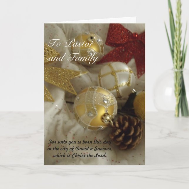 To Pastor and Family Holiday Card (Front)