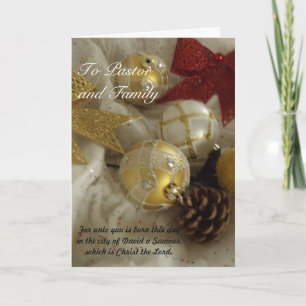 To Pastor and Family Holiday Card