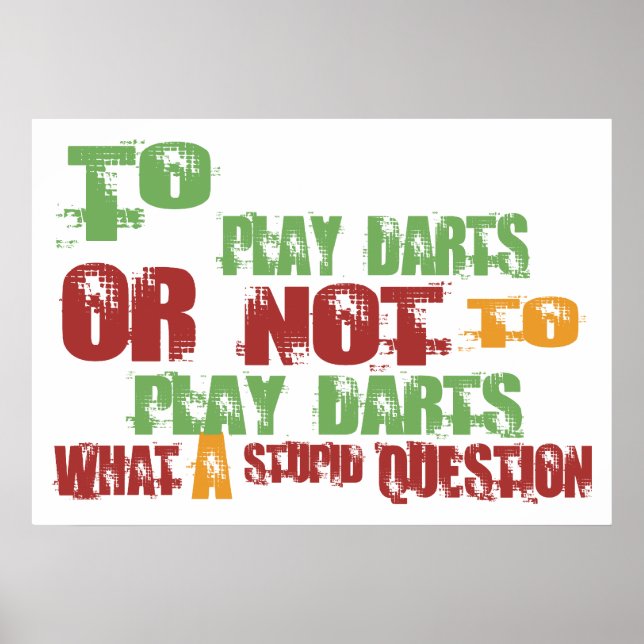 To Play Darts Poster (Front)