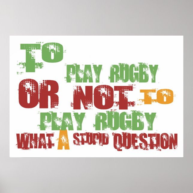 To Play Rugby Poster (Front)