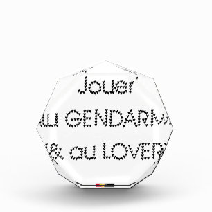 To play the GENDARME and COILING - Word games Acrylic Award