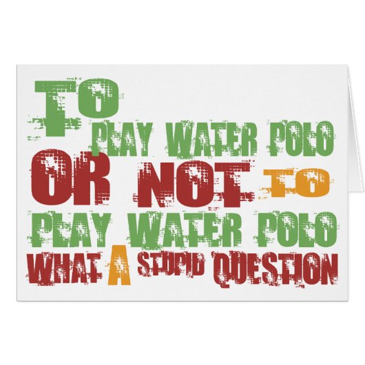 To Play Water Polo Cards (Front Horizontal)