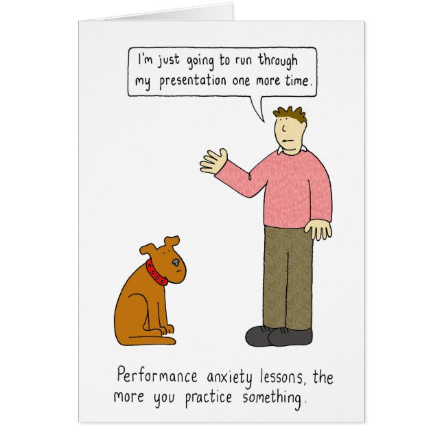 To Practice Something Lessons Anxiety Cartoon Cards (Front)