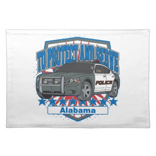 To Protect and Serve Alabama Police Car Placemat