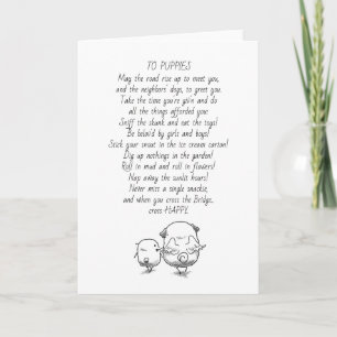 To Puppies pet sympathy and new puppy card