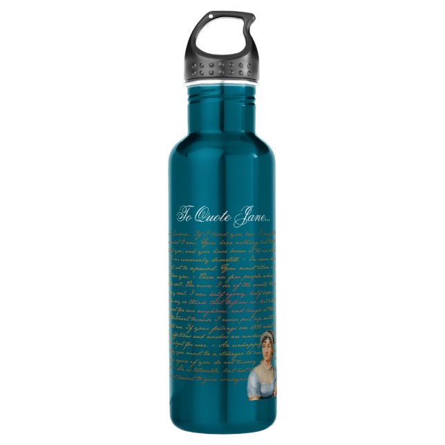 To Quote Jane Austen Pride and Prejudice Janeite Water Bottle (Front)