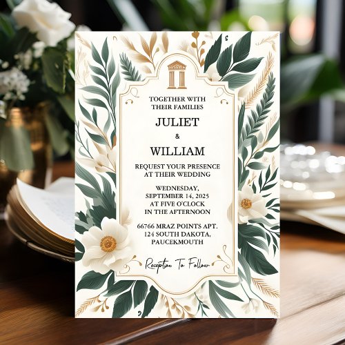 To Retro 70s 80s Fast Bold Boho Courthouse Wedding Invitation