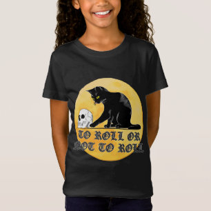 To Roll Or Not To Roll Shakespeare Cat With Skull T-Shirt