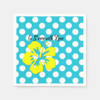To Serve with Love Polka Dot Party Paper Napkin