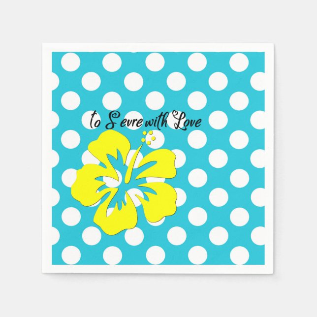 To Serve with Love Polka Dot Party Paper Napkin (Front)