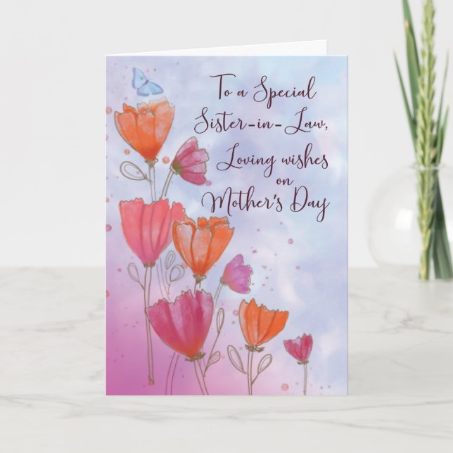 To Sister in Law Mothers Day Love with Orange Card (Front)