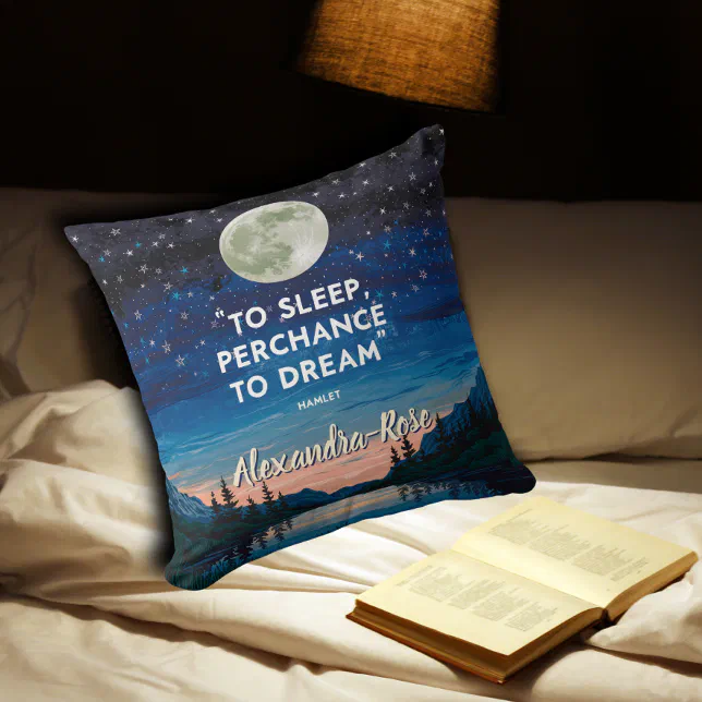 Perchance to Dream Moon Name Pillow