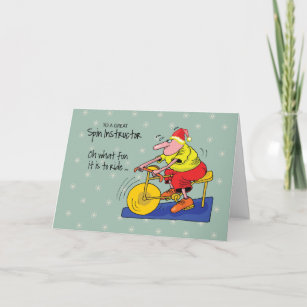 To Spin Instructor Spinning Bike Christmas Card