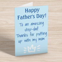 To Step-Dad Funny  Happy Father's Day Holiday Card