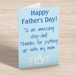 To Step-Dad Funny  Happy Father&#39;s Day Holiday Card