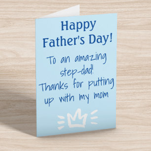 To Step-Dad Funny  Happy Father's Day Holiday Card