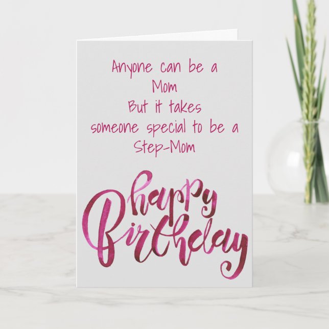 To Step-Mom Mother Special Birthday Holiday Card (Front)