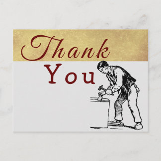 To thank for a carpenter postcard