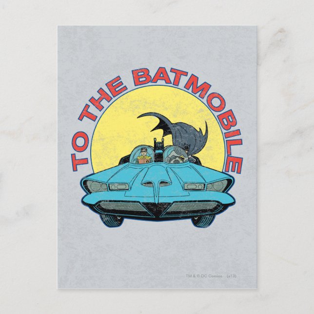 To The Batmobile - Distressed Icon Postcard (Front)