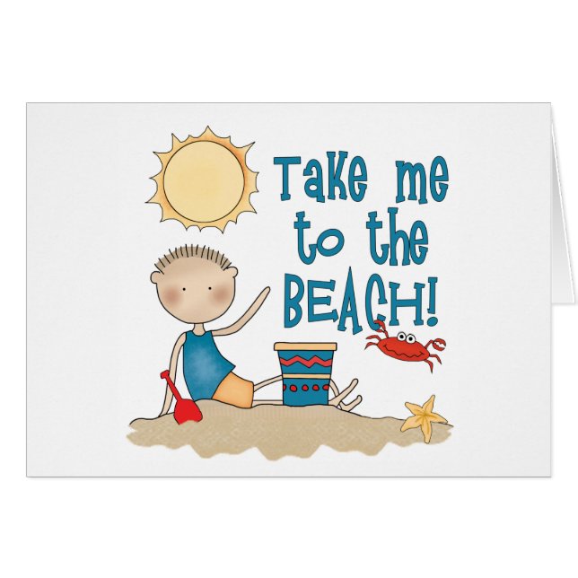 To the Beach (Boy) Blank Card (Front Horizontal)