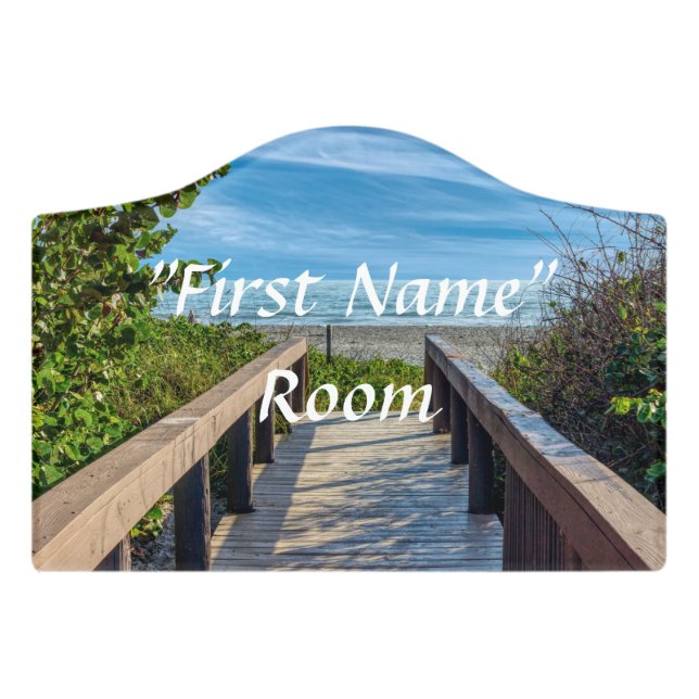 To The Beach Name Door Sign (Small Crest Front)
