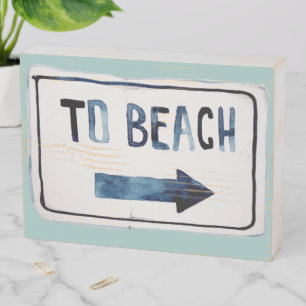 To the Beach Wooden Box Sign
