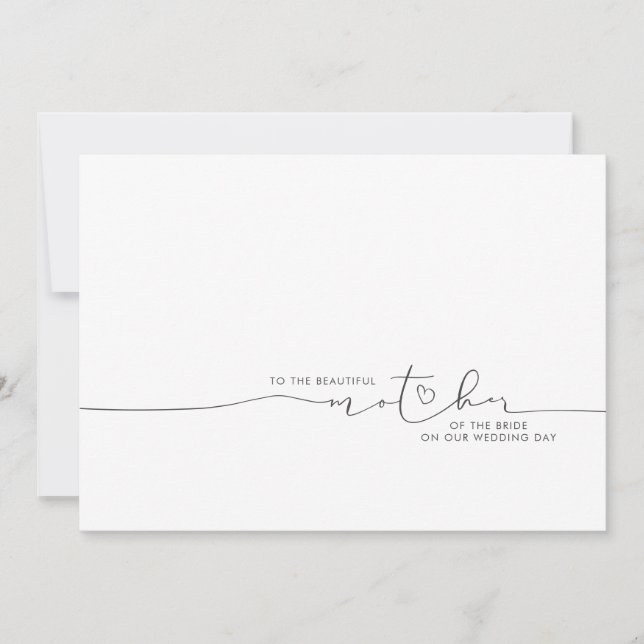 To the beautiful Mother of the Bride Groom Message (Front)