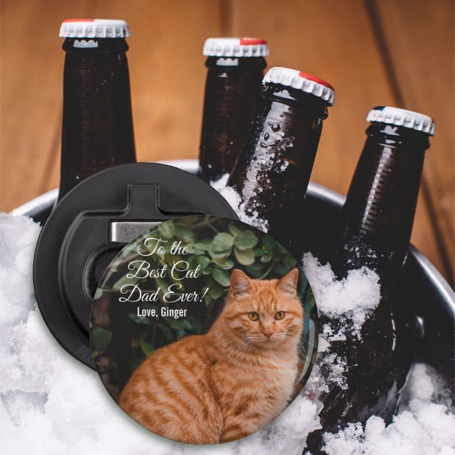 To the Best Cat Dad Ever Custom Photo Bottle Opener (Creator Uploaded)