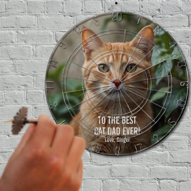 To the Best Cat Dad Ever Custom Photo Dart Board (Creator Uploaded)