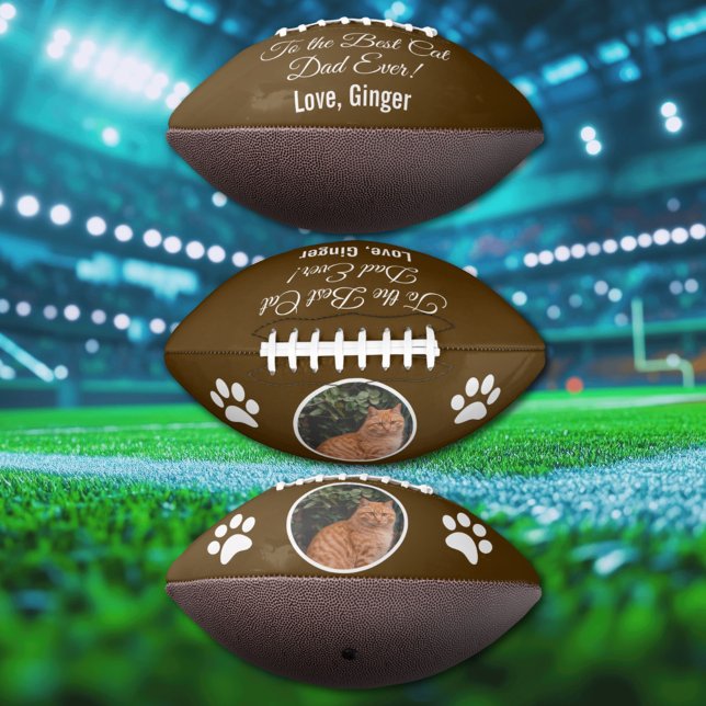 To the Best Cat Dad Ever Custom Photo Football (Creator Uploaded)