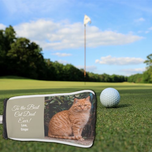 To the Best Cat Dad Ever Custom Photo Golf Head Cover