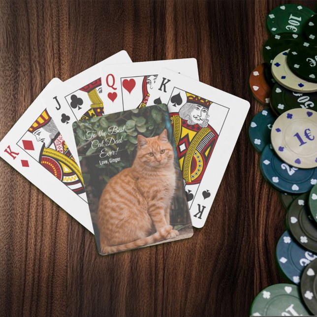 To the Best Cat Dad Ever Custom Photo Poker Cards (Creator Uploaded)