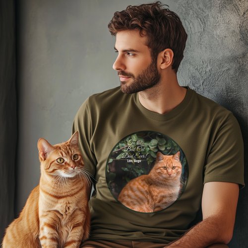 To the Best Cat Dad Ever Custom Photo T_Shirt