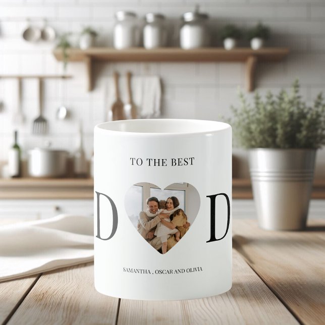 To The Best Dad Personalized Heart Photo Coffee Mug (Creator Uploaded)