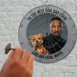 To the Best Dog Dad Ever Custom Photo & Text Dart Board<br><div class="desc">Celebrate the paws-itively amazing bond between a dog dad and his fur baby with theis heartwarming custom photo Dart Board-perfect for Father’s Day! Featuring your chosen photo and personalized message, this unique design proudly says: “To the best dog dad ever! Love & licks, [Dog’s Name]". Whether it’s his first Father’s...</div>