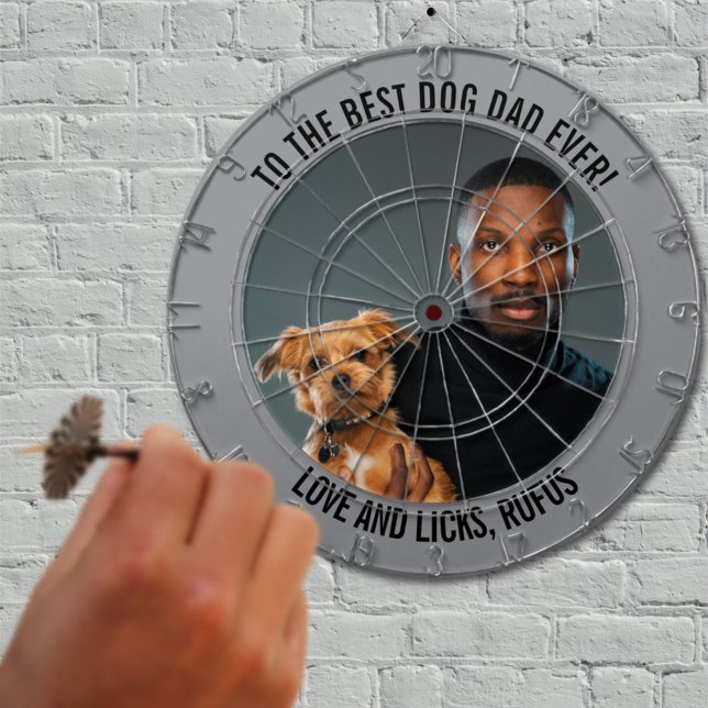 To the Best Dog Dad Ever Custom Photo & Text Dart Board (Creator Uploaded)