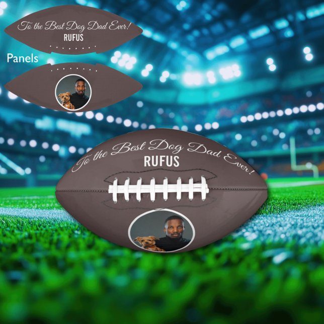 To the Best Dog Dad Ever Custom Photo & Text Football (Creator Uploaded)