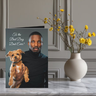 To the Best Dog Dad Ever Custom Photo & Text Holiday Card