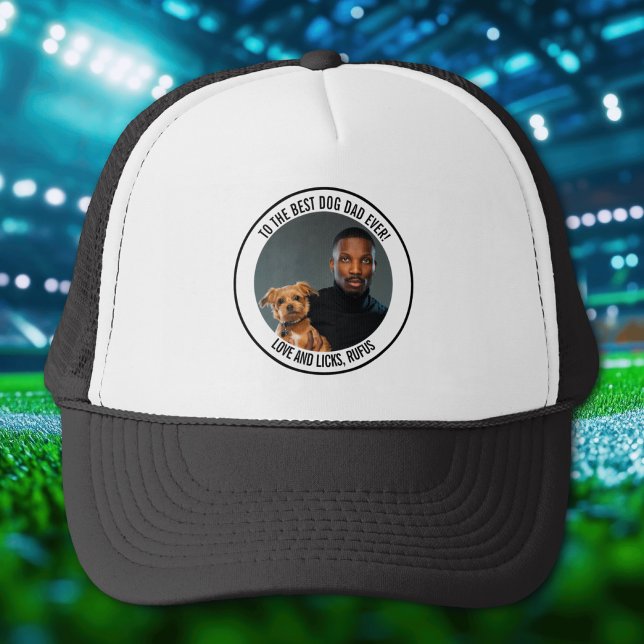 To the Best Dog Dad Ever Custom Photo & Text Trucker Hat (Creator Uploaded)