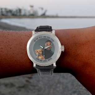 To the Best Dog Dad Ever Custom Photo & Text Watch