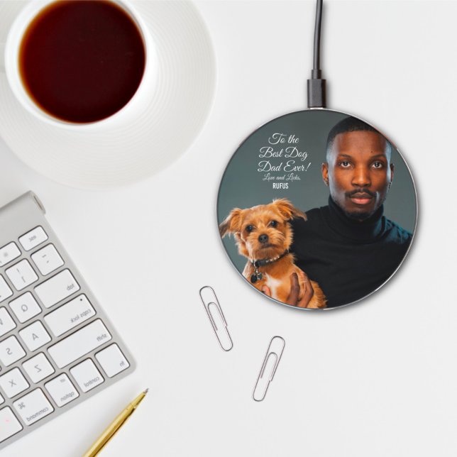 To the Best Dog Dad Ever Custom Photo Wireless Charger (Creator Uploaded)