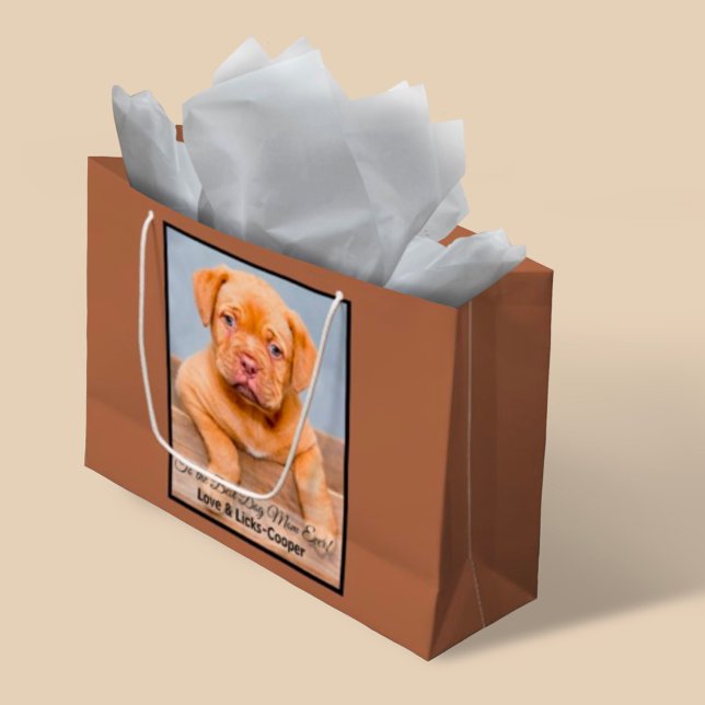 To the Best Dog Mom Ever Custom Photo Large Gift Bag (Creator Uploaded)