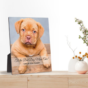 To the Best Dog Mom Ever Custom Photo Plaque