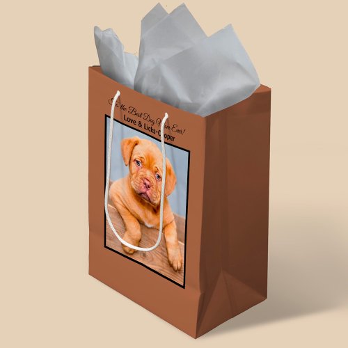 To the Best Dog Mom Ever Custom Photo Small Gift Bag