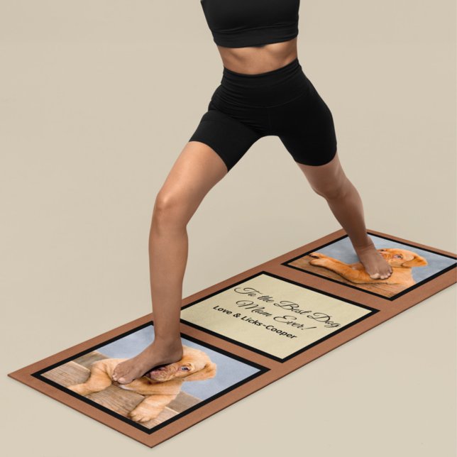 To the Best Dog Mom Ever Custom Photo & Text Yoga Mat (Creator Uploaded)