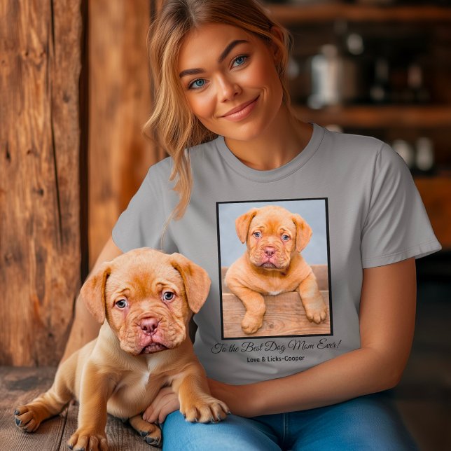 To the Best Dog Mom Ever Custom Photo Throw Pillow T-Shirt (Creator Uploaded)